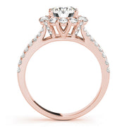 14K Rose Gold 1 7/8 ct tw Halo Diamond Engagement Ring