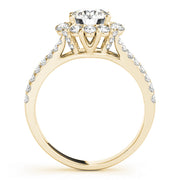 14K Yellow Gold 1 7/8 ct tw Halo Diamond Engagement Ring