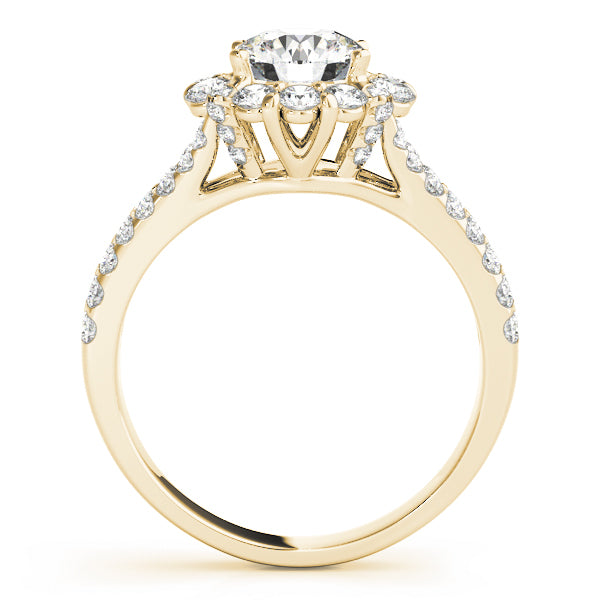 14K Yellow Gold 1 7/8 ct tw Halo Diamond Engagement Ring
