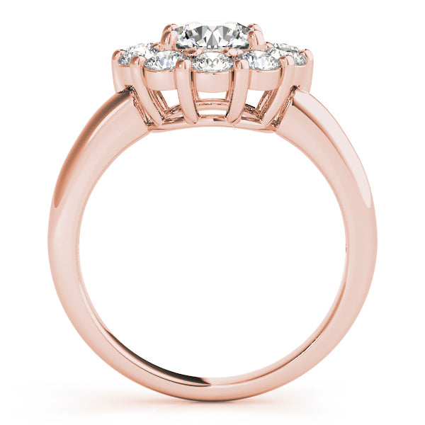 18K Rose Gold 2 ct tw Halo Diamond Engagement Ring