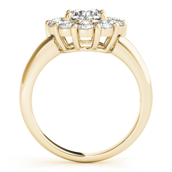 14K Yellow Gold 2 ct tw Halo Diamond Engagement Ring