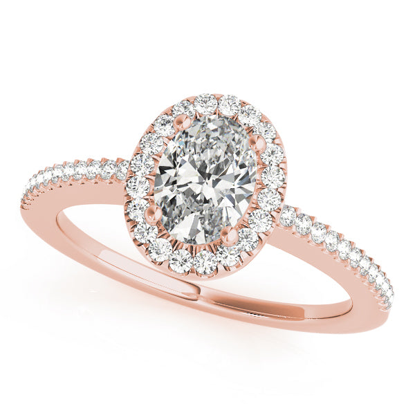 14K Rose Gold 1/2 ct tw Halo Diamond Engagement Ring