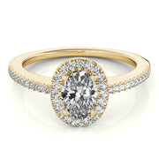 14K Yellow Gold 1/2 ct tw Halo Diamond Engagement Ring