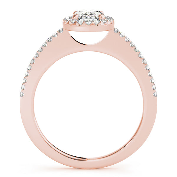 14K Rose Gold 1/2 ct tw Halo Diamond Engagement Ring