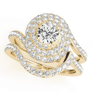 18K Yellow Gold 1 ct Diamond Halo Engagement Ring