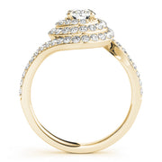 18K Yellow Gold 1 ct Diamond Halo Engagement Ring