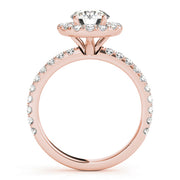 14K Rose Gold 1.5ctw Round Diamond Halo Ring