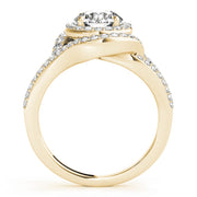 14K Yellow Gold 1 ct Diamond Halo Engagement Ring