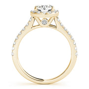 14K Yellow Gold 1.33ctw Diamond Halo Engagement Ring