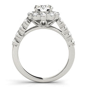 Round Diamond Halo Engagement Ring in Premium Setting