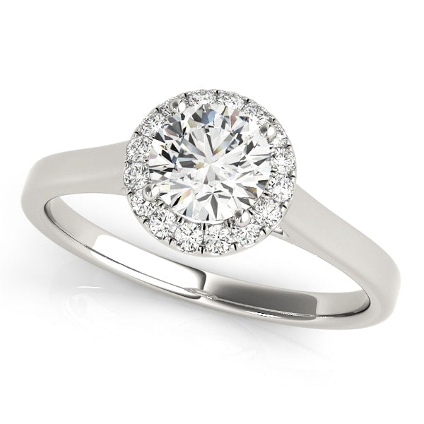 14K White Gold 1 1/8 ct tw Halo Diamond Engagement Ring