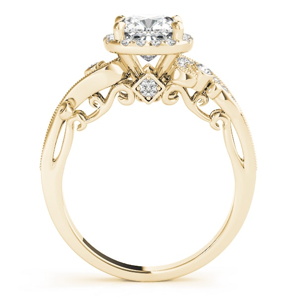 18K Yellow Gold 1 1/4 ct tw Halo Diamond Engagement Ring