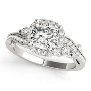 Platinum 1 1/4 ct tw Halo Diamond Engagement Ring