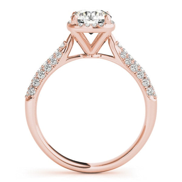 14K Rose Gold 1 1/3 ct tw Halo Diamond Engagement Ring