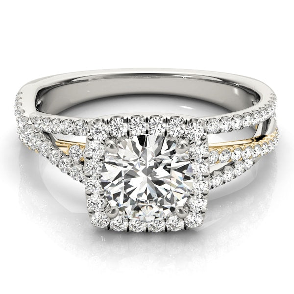 18K Yellow Gold 1 7/8 ct tw Halo Diamond Engagement Ring