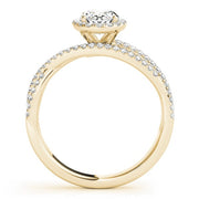 18K Yellow Gold 3/8 ct tw Halo Diamond Engagement Ring