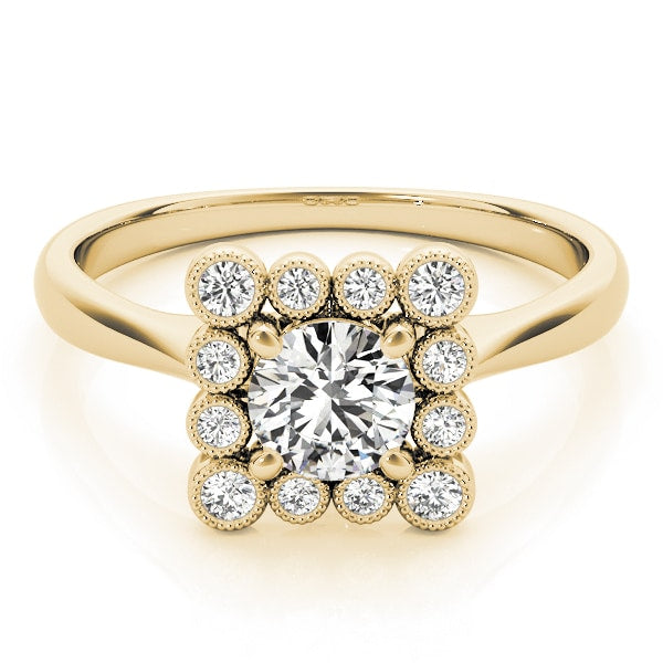 14K Yellow Gold 1 1/6 ct tw Halo Diamond Engagement Ring