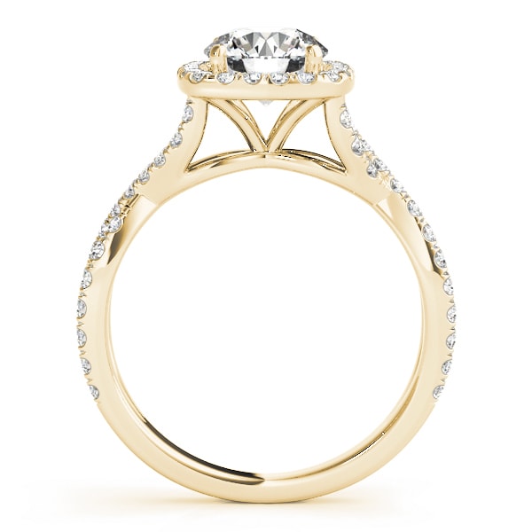 18K Yellow Gold 1 1/2 ct tw Halo Diamond Engagement Ring