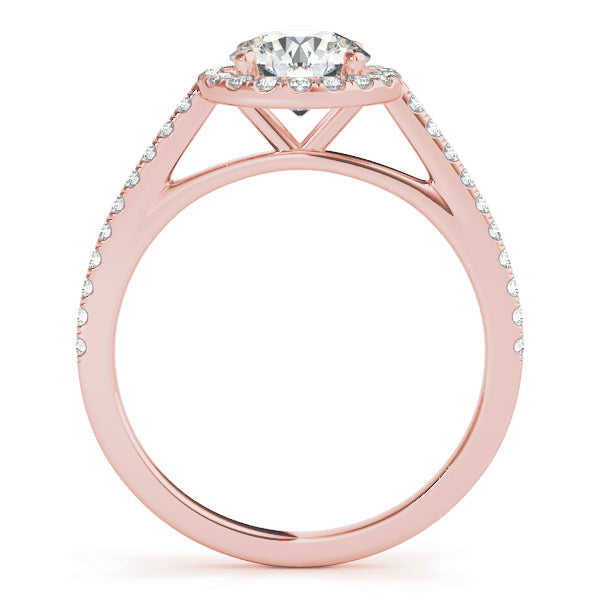 14K Rose Gold 1 1/3 ct tw Halo Diamond Engagement Ring