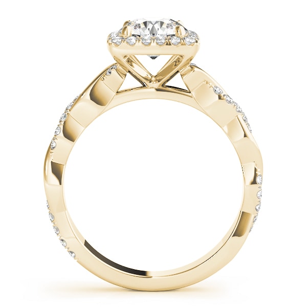 18K Yellow Gold 1 1/3 ct tw Halo Diamond Engagement Ring