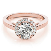 18K Rose Gold 1 1/8 ct tw Halo Diamond Engagement Ring