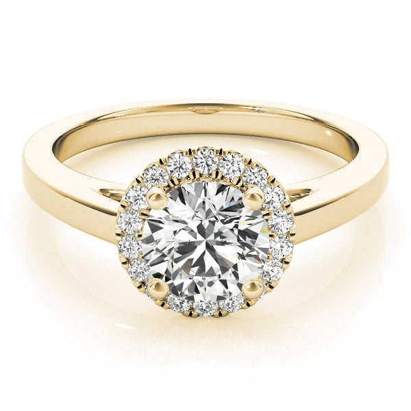 18K Yellow Gold 1 1/8 ct tw Halo Diamond Engagement Ring