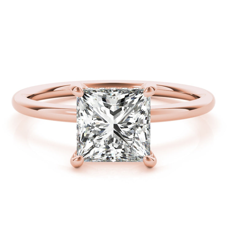 18K Rose Gold 5/8 ct tw Halo Diamond Engagement Ring