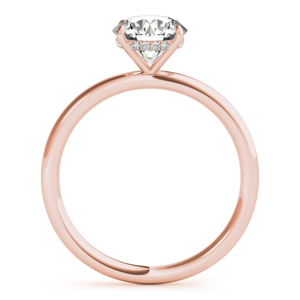 18K Rose Gold 1 ct tw Halo Diamond Engagement Ring