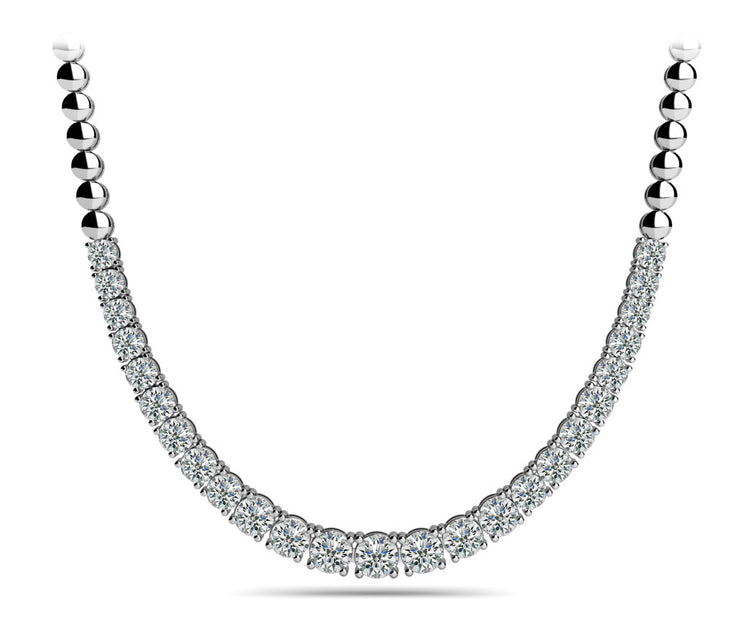 14K White Gold Fashion Diamond Necklace