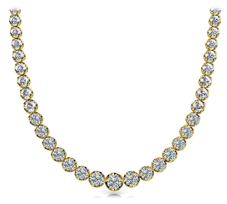 18K Yellow Gold 10 ct tw Fashion Diamond Necklace