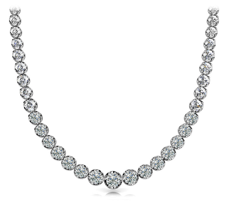18K White Gold 10 ct tw Fashion Diamond Necklace