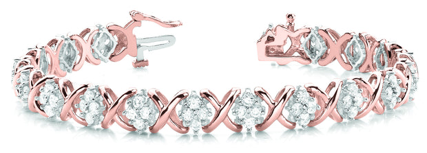 14K Rose Gold 1 1/8 ct tw Fashion Diamond Bracelet