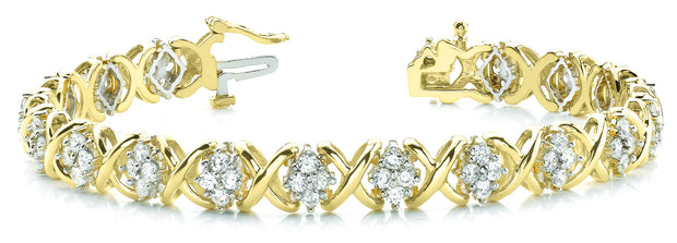 14K Yellow Gold 1 1/8 ct tw Fashion Diamond Bracelet