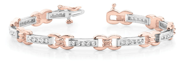 14K Rose Gold 1 ct tw Fashion Diamond Bracelet