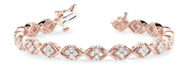 18K Rose Gold 2 1/6 ct tw Fashion Diamond Bracelet