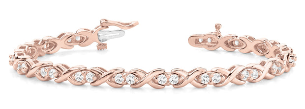 14K Rose Gold 1 3/4 ct tw Fashion Diamond Bracelet