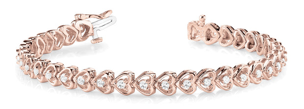 18K Rose Gold 7/8 ct tw Fashion Diamond Bracelet