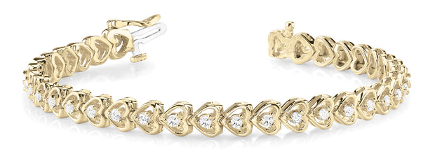 14K Yellow Gold 7/8 ct tw Fashion Diamond Bracelet