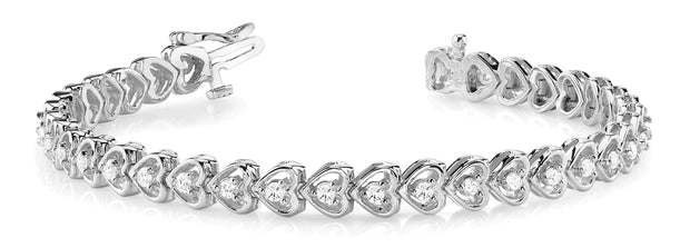 18K White Gold 7/8 ct tw Fashion Diamond Bracelet