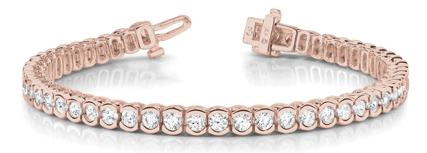 14K Rose Gold 10 1/2 ct tw Fashion Diamond Bracelet