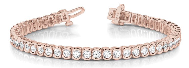 14K Rose Gold 10 1/2 ct tw Fashion Diamond Bracelet