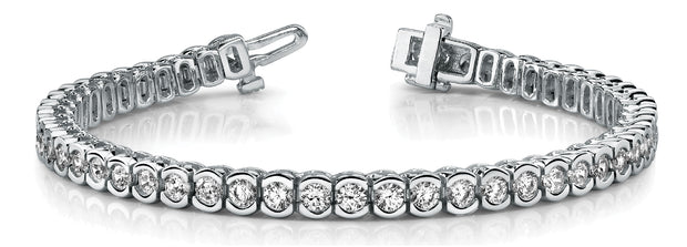 14K White Gold 10 1/2 ct tw Fashion Diamond Bracelet