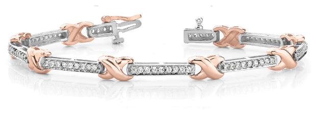 14K Rose Gold 1 3/8 ct tw Fashion Diamond Bracelet