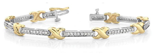 14K Yellow Gold 1 3/8 ct tw Fashion Diamond Bracelet