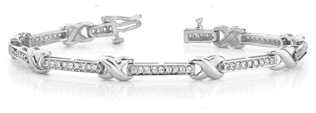18K White Gold 1 3/8 ct tw Fashion Diamond Bracelet