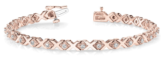 18K Rose Gold 5/8 ct tw Fashion Diamond Bracelet