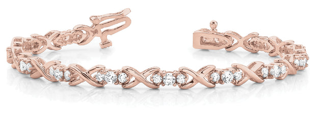 18K Rose Gold 2 ct tw Fashion Diamond Bracelet