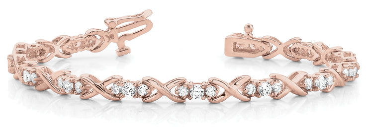 14K Rose Gold 2 ct tw Fashion Diamond Bracelet
