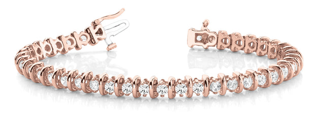 18K Rose Gold 1 ct tw Fashion Diamond Bracelet