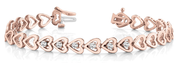 18K Rose Gold 1/4 ct tw Fashion Diamond Bracelet